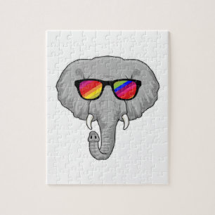 Elefant mit Sonnenbrille Puzzle