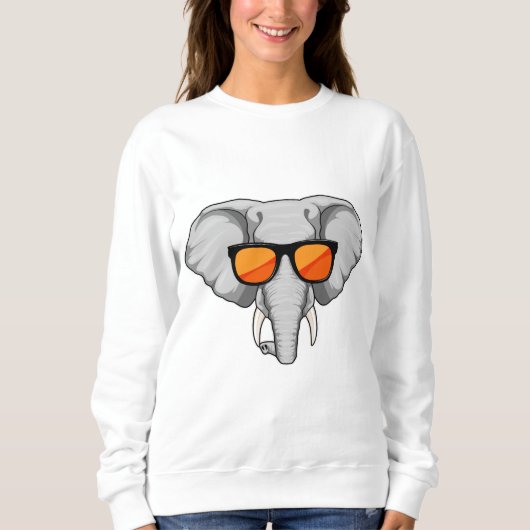 Elefant mit Sonnenbrille Sweatshirt (Vorderseite)