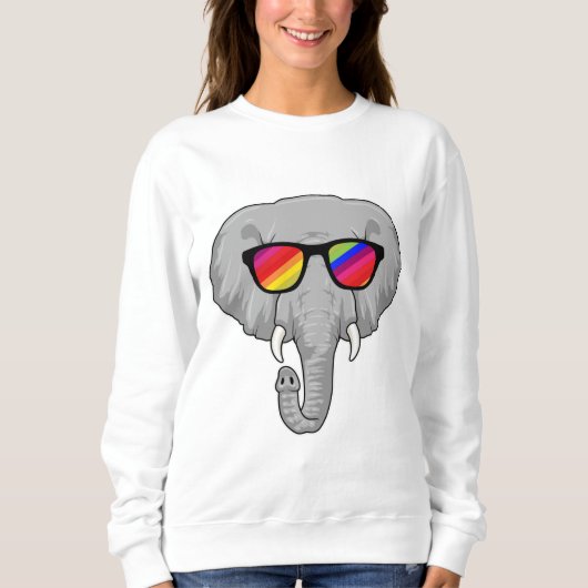 Elefant mit Sonnenbrille Sweatshirt (Vorderseite)