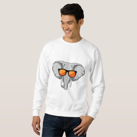 Elefant mit Sonnenbrille Sweatshirt (Vorne ganz)