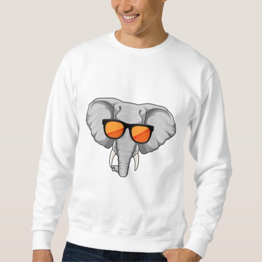 Elefant mit Sonnenbrille Sweatshirt (Vorderseite)
