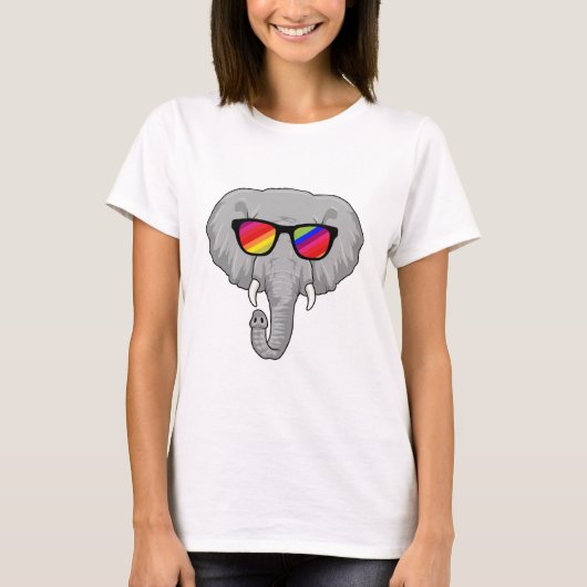 Elefant mit Sonnenbrille T-Shirt (Vorderseite)
