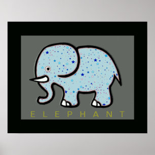 Elefant mit Sternendekor Poster