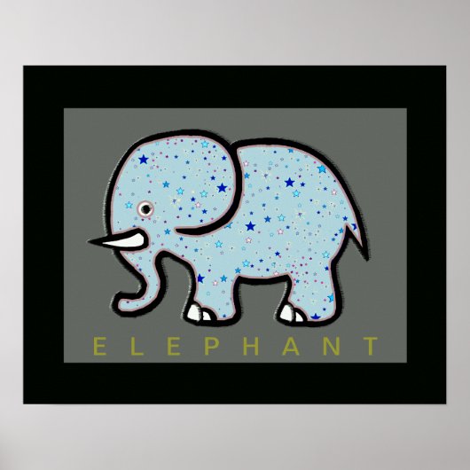 Elefant mit Sternendekor Poster (Vorne)
