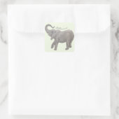 Elefant mit Text Quadratischer Aufkleber (Tasche)