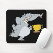 Elefant mit Trophäe-Cartoon Mousepad (Mit Mouse)