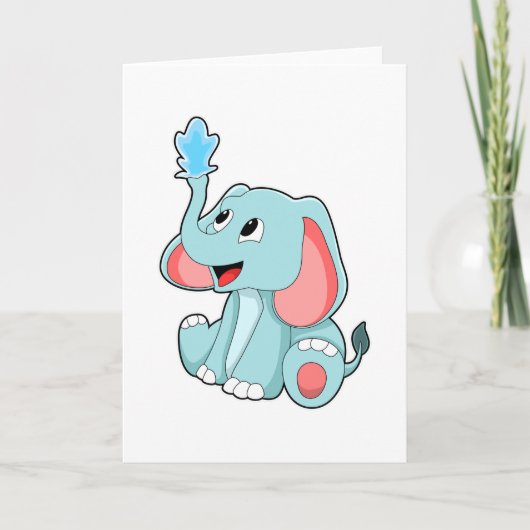 Elefant mit Wasser Karte (Vorderseite)