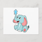 Elefant mit Wasser Postkarte (Vorderseite)