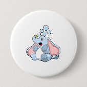 Elefant mit Wasserblasen Button (Vorderseite)
