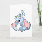 Elefant mit Wasserblasen Karte (Vorderseite)