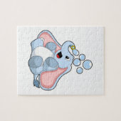 Elefant mit Wasserblasen Puzzle (Horizontal)