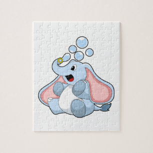 Elefant mit Wasserblasen Puzzle