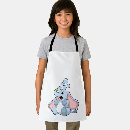 Elefant mit Wasserblasen Schürze (Insitu)