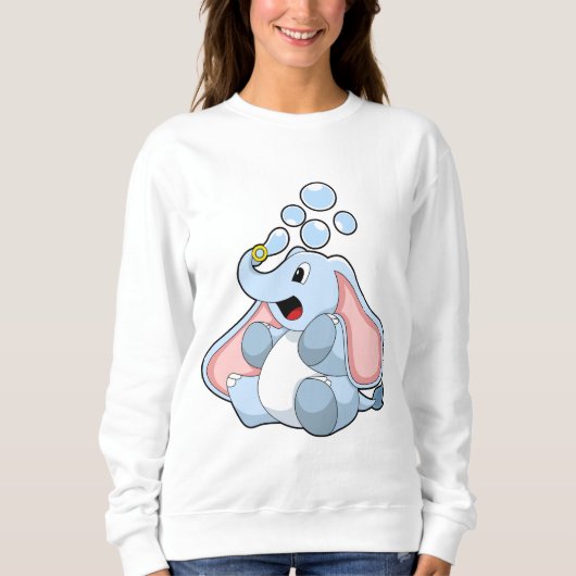 Elefant mit Wasserblasen Sweatshirt (Vorderseite)