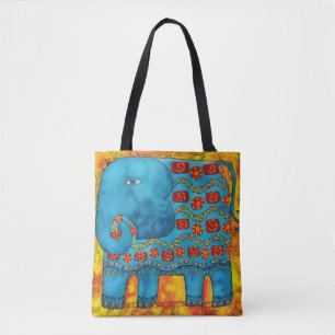 Elefant mit Wasserfarbmuster Tasche