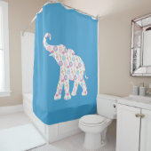 Elefant mit Watercolor Blume Pattern Moderne Duschvorhang (Beispiel)