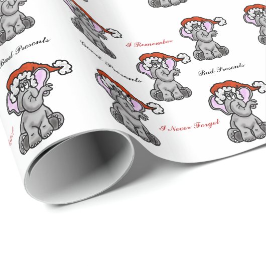 Elefant mit Weihnachtsmannmütze Geschenkwrap Geschenkpapier (Rolleneckpunkt)