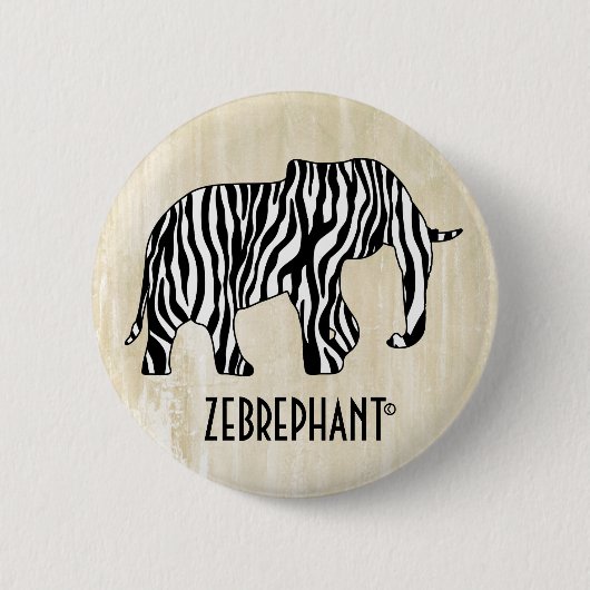 Elefant mit Zebrastreifen + Ihre Ideen Button (Vorderseite)
