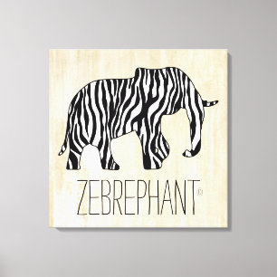 Elefant mit Zebrastreifen + Ihre Ideen Leinwanddruck