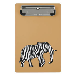 Elefant mit Zebrastreifen + Ihre Ideen Mini Klemmbrett