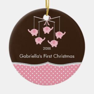 Elefant Mobil Erstes Weihnachtsbaumanhänger für Ba Keramikornament