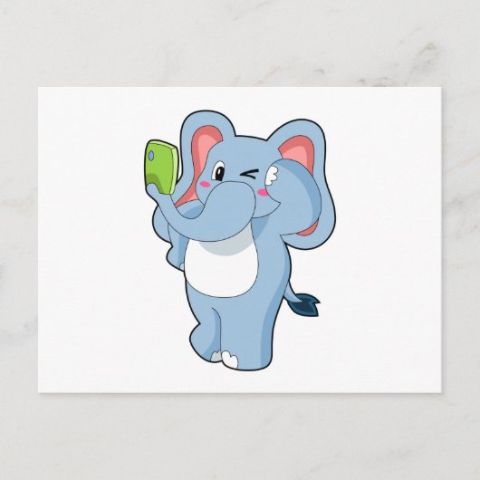 Elefant Mobil Postkarte (Vorderseite)