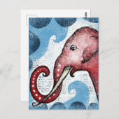 Elefant möchte eine Word-Postkarte Postkarte (Vorne/Hinten)