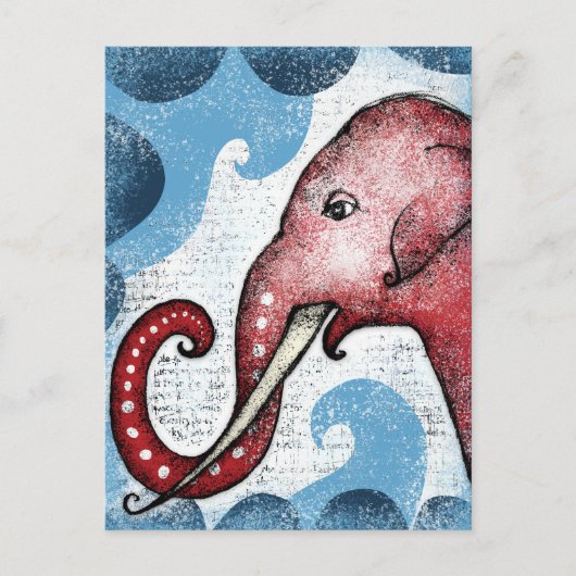 Elefant möchte eine Word-Postkarte Postkarte (Vorderseite)