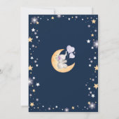 Elefant Moon Twinkle Little Stars Babydusche Einladung (Rückseite)