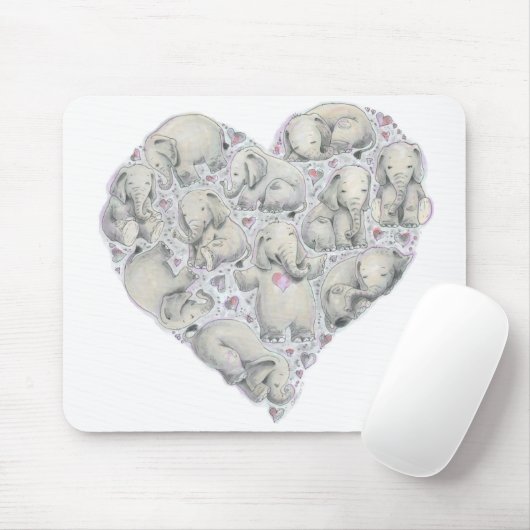 Elefant Mousepad durch Cynthia Narcisi (Mit Mouse)