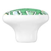 Elefant-Muster auf grünen Streifen Keramikknauf (Seitenansicht)