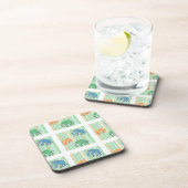 Elefant-Muster auf grünen Streifen Untersetzer (Rechte Seite)