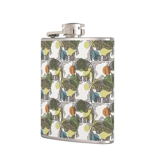 Elefant-Muster Flachmann (Links)