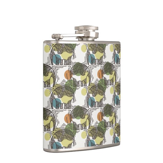 Elefant-Muster Flachmann (Rechts)