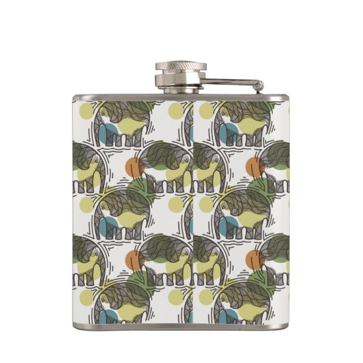 Elefant-Muster Flachmann (Rückseite)