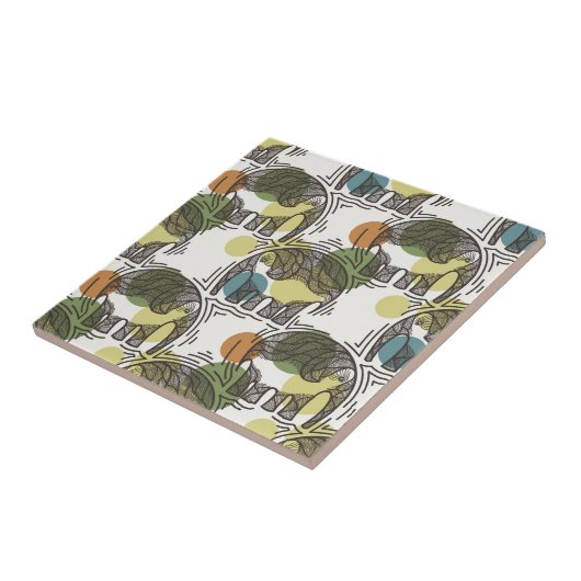 Elefant-Muster Fliese (Seite)