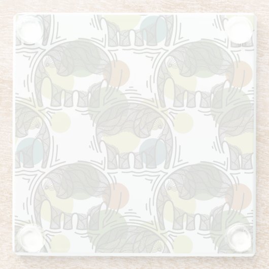Elefant-Muster Glasuntersetzer (Rückseite)