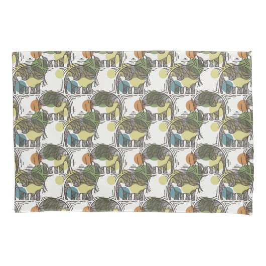 Elefant-Muster Kissenbezug (Vorderseite-Links)