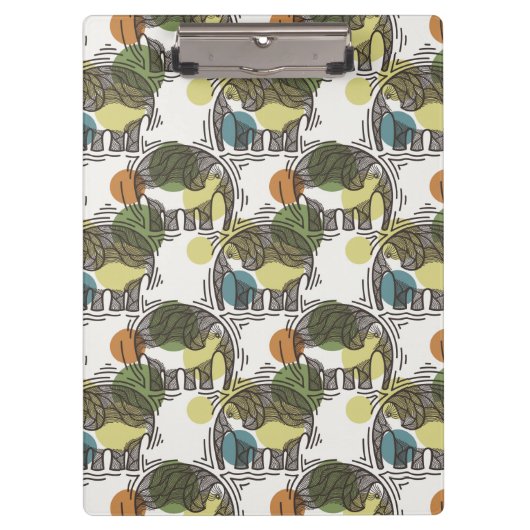 Elefant-Muster Klemmbrett (Vorderseite)