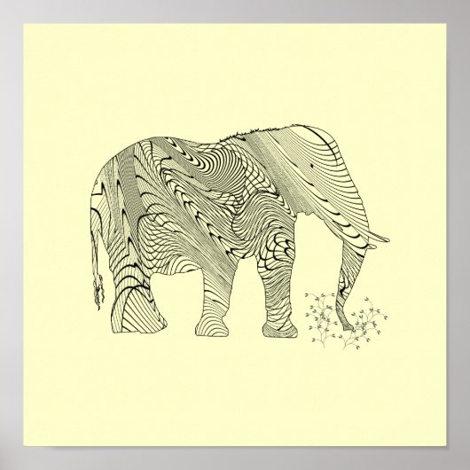 Elefant Muster Kunst Druck Poster (Vorne)