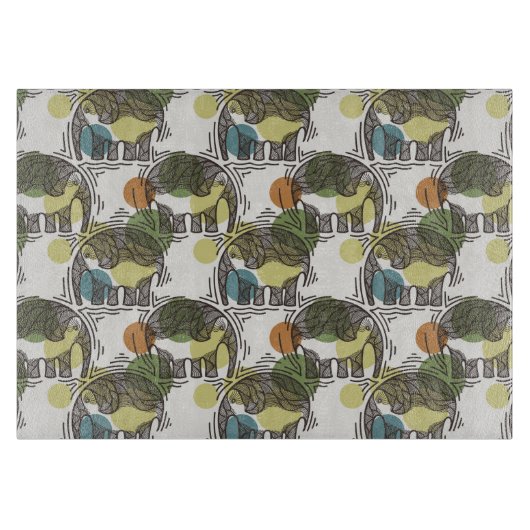 Elefant-Muster Schneidebrett (Vorderseite)