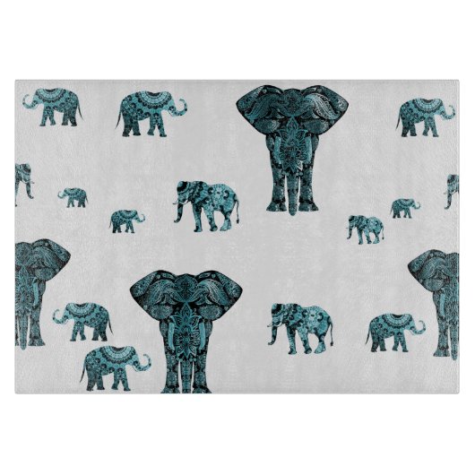 Elefant-Muster Schneidebrett (Vorderseite)