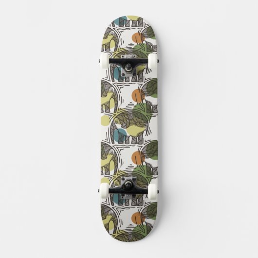 Elefant-Muster Skateboard (Vorderseite)