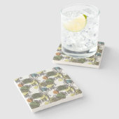 Elefant-Muster Steinuntersetzer (Seitenansicht)