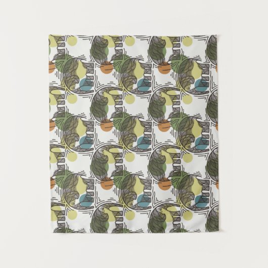 Elefant-Muster Wandteppich (Vorderseite)