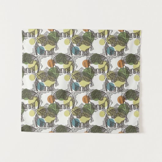 Elefant-Muster Wandteppich (Vorderseite (Horizontal))