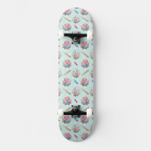 Elefant-Muster zum Zurück in die Schule Skateboard