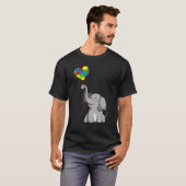 Elefant Mutter Mit Kind Autismus-Bewusstsein Herzb T-Shirt (Vorne ganz)