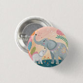 Elefant Mutter und Baby Button (Vorne & Hinten)