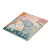 Elefant Mutter und Baby Fliese (Seite)
